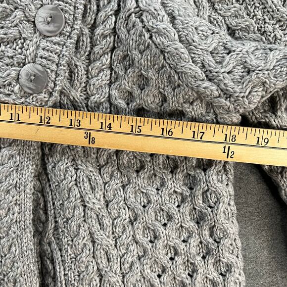 Aran Craft Merino Wool Women's Sweater Button Coller Soft Grey Size X-Small - Picture 9 of 11